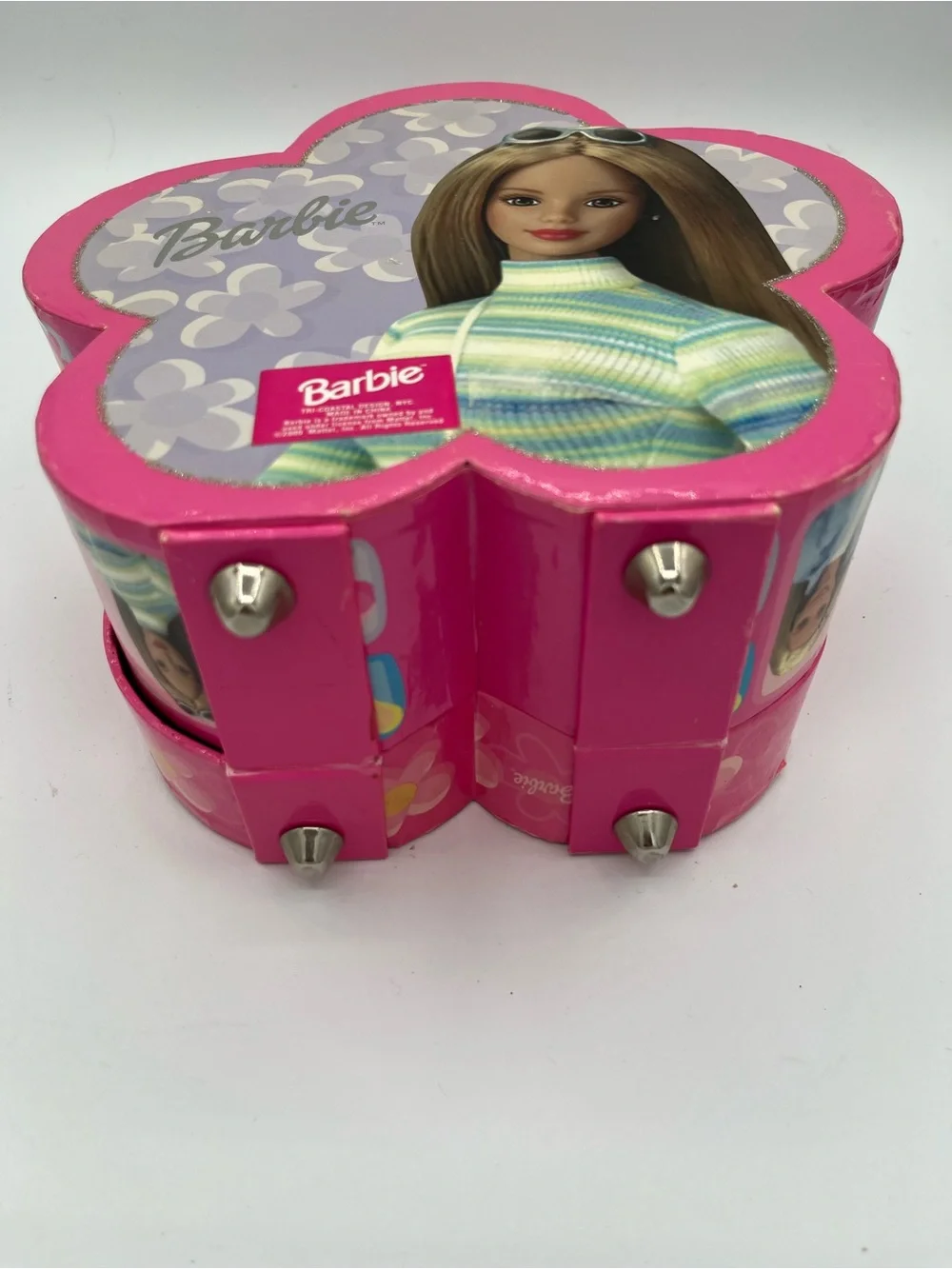 Y2K Rare Barbie Collector's Case Flower Box ‘Mattel 2000’ with Silver Latch